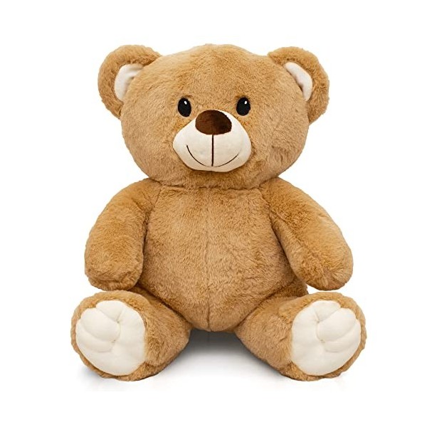 MilaBoo® Ours en Peluche Tout Doux, Grand 35 cm I Doudou bébé en Beige avec Carte Postale I Ours en Peluche conçu avec Amour 