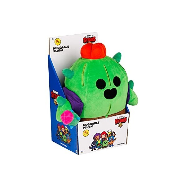 Brawl Stars S1 Peluche câline 30 cm – Spike PK4, BRW7008D, Taille Unique