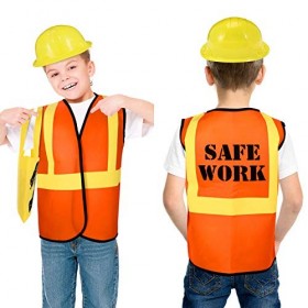 Costume de construction 36 pièces comprenant 12 sacs fourre-tout, 12 gilets et 12 chapeaux de construction pour fête dannive