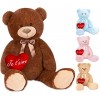 BRUBAKER Peluche géante XXL - Ours/Nounours - 100 cm - Beige - Cœur en Peluche Je taime Inclus