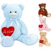 BRUBAKER Peluche géante XXL - Ours/Nounours - 100 cm - Beige - Cœur en Peluche Je taime Inclus
