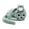 Les Déglingos - PTIPOTOS – Miaou Le Chat Maman bébé – Peluche Toute Douce – idéal Cadeau Naissance - Gris – 33cm