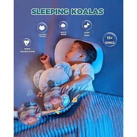 Super Wings Auby Soothe n Cuddle Koala, Jouet en Peluche avec 10 berceuses, lumières et mouvements respiratoires rythmiques