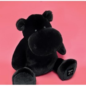 Histoire dOurs - Peluche Hippopotame - HipStar - Noir - 40 Cm - Grande Peluche Douce et Chic pour les Calins - Idée Cadeau 
