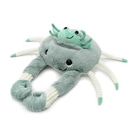 Les Déglingos PTIPOTOS by CASSECOU Crabe Maman/Bebe Menthe - 46cm - Peluche bébé Toute Douce - Idée Cadeau de Naissance - 46c