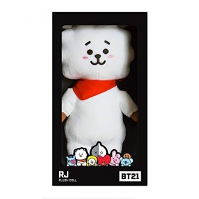 Aurora Produits officiels BT21 signés World, peluche RJ, moyen modèle, 61316, blanc