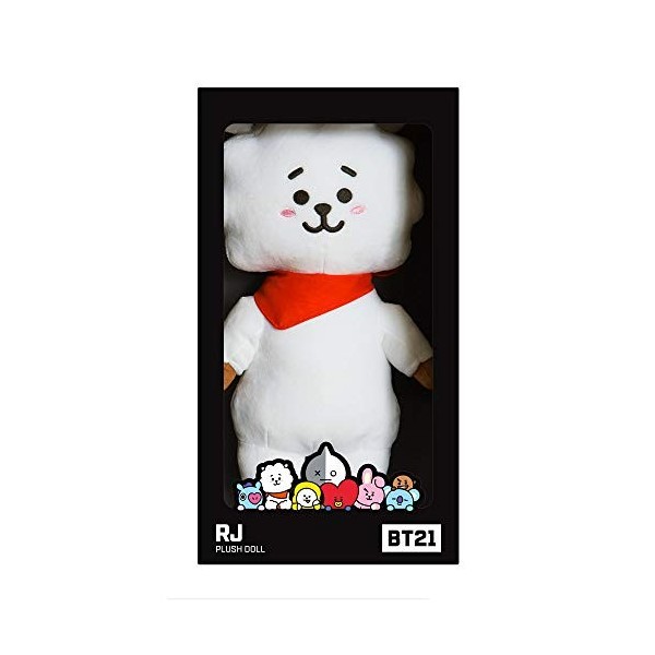 Aurora Produits officiels BT21 signés World, peluche RJ, moyen modèle, 61316, blanc