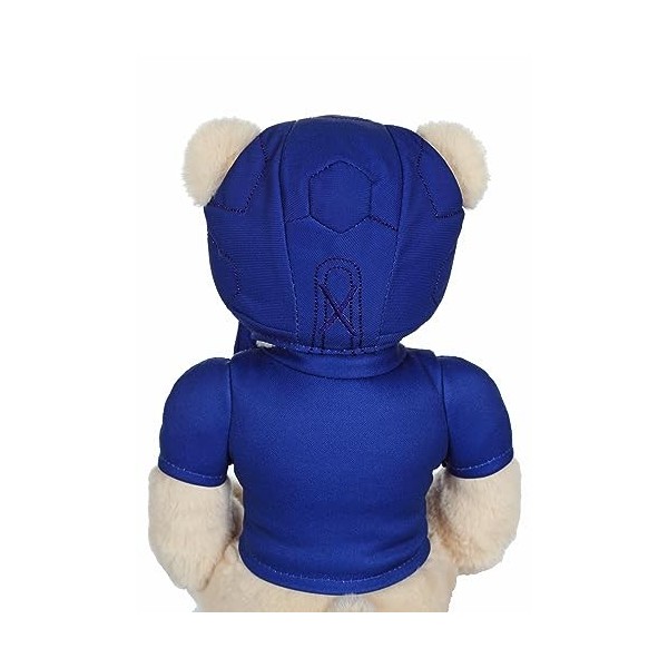 Gipsy Toys - Peluche Ours Fédération Française de Rugby FFR – Peluche Officielle sous Licence - 24 cm Assis – Beige Bleu Ma