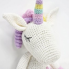 Kenuak® Peluche licorne crochetée à la main, jouet animal amigurumi, cadeaux originaux crochetés à la main pour bébé