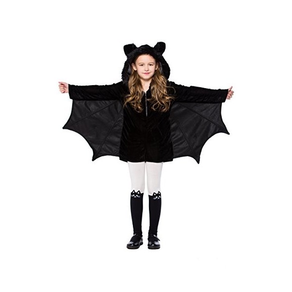 Yolsun Déguisement de chauve-souris vampire pour fille taille suggérée : 96,5 cm - 119,4 cm , noir-1 