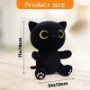 Desdfcer Lot de 2 peluches pour chat - Comprend des animaux en peluche noirs et jaunes - Peluche pour chat noir + jaune + gr