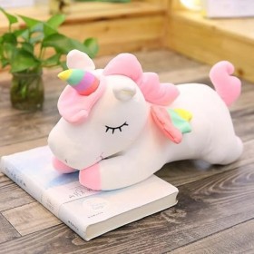 DHESSO 20 cm-120 cm Grand Ange Licorne poupée en Peluche Licorne poupée Enfants poupée Oreiller Doux Coussin Blanc 60 cm