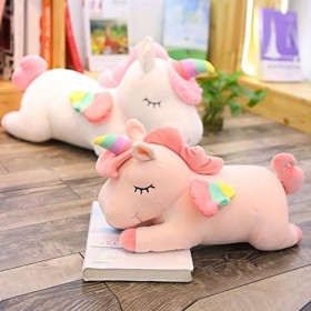 DHESSO 20 cm-120 cm Grand Ange Licorne poupée en Peluche Licorne poupée Enfants poupée Oreiller Doux Coussin Blanc 60 cm