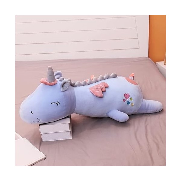 DHESSO 60 cm-100 cm Peluche Licorne poupée Mignon Enfants Longue Bande Oreiller Fille Super Doux Coussin Chambre décoration R