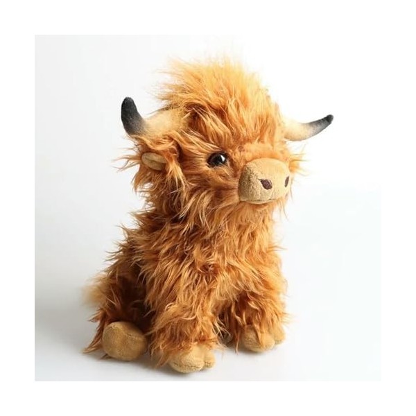 Crémeux Highland Peluche Jouet Vache en Peluche Animal Cadeau D’Anniversaire pour Enfants Garçon Cadeau De Noël 25CM 1