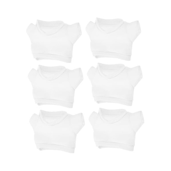 ibasenice 6 Pièces Poupée Vêtements Animal en Peluche Vêtements De Base T-Shirt Ours Blanc Vêtements Animal en Peluche T-Shir