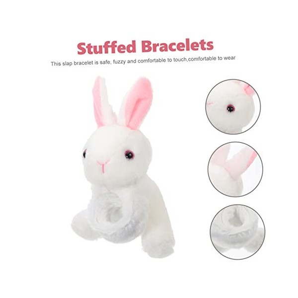 ibasenice 2 Pièces Pop Cercle Bracelet Jouets pour Enfants Lapin Jouets pour Lapins Enfant Boucles doreilles en Peluche Figu