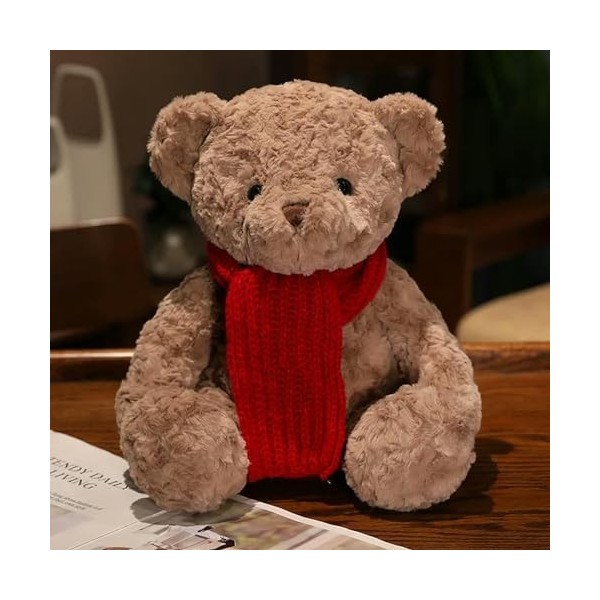 SaruEL Kawaii Ours en Peluche Jouet Poupée Animal en Peluche Ours en Peluche avec Écharpe pour Enfants Filles Copines Cadeaux