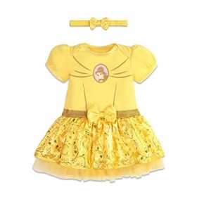 Disney Princess Baby Girls Costume Bodysuit Dress & Headband Set