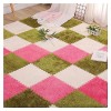 Lot de 10 Dalles De Moquette Imbriquées 30 X 30 Cm, Tapis en Mousse Puzzle, Tapis Doux Et Moelleux en Peluche, Tapis De Jeu P