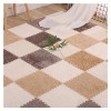 Lot de 10 Dalles De Moquette Imbriquées 30 X 30 Cm, Tapis en Mousse Puzzle, Tapis Doux Et Moelleux en Peluche, Tapis De Jeu P