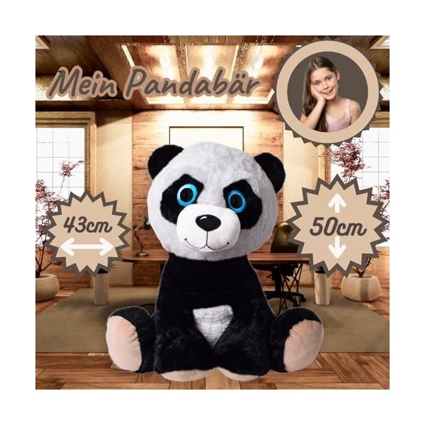 TE-Trend Ours panda XXL 50 cm – Le doudou parfait pour toutes les situations, que ce soit comme ami, cadeau ou pour se blotti
