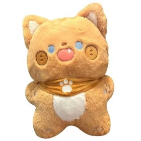 GagaLu Chat Peluche Poupée Chaton Moelleux Peluche Dessin Animé en Peluche Jouet Mignon Enfants Fille Anniversaire Noël Cadea
