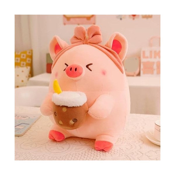 Kawaii Lait thé Cochon Peluche Jouets Peluche Animal Cochon poupée Oreiller Enfants Jouets Anniversaire Cadeau de Noël Fille 