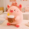 Kawaii Lait thé Cochon Peluche Jouets Peluche Animal Cochon poupée Oreiller Enfants Jouets Anniversaire Cadeau de Noël Fille 