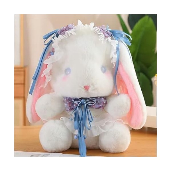 EacTEL Kawaii Lapin À Longues Oreilles Jouets en Peluche Poupées Mignonnes Filles en Peluche Animal Jouets Cadeaux D’Annivers