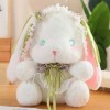 EacTEL Kawaii Lapin À Longues Oreilles Jouets en Peluche Poupées Mignonnes Filles en Peluche Animal Jouets Cadeaux D’Annivers