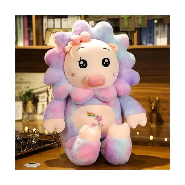 Kawaii Peluche Arc-en-Ciel Cochon Oreiller en Peluche Animal Cochon Poupée Matelas Mignon Fille Jouets Cadeaux D’Anniversaire