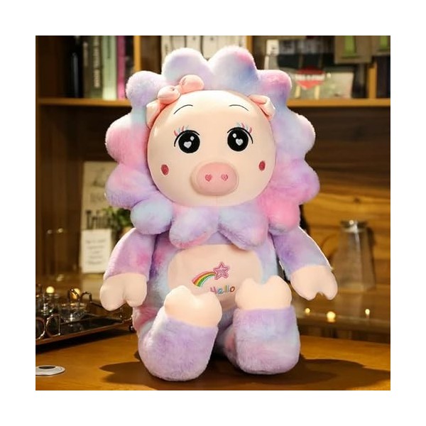 Kawaii Peluche Arc-en-Ciel Cochon Oreiller en Peluche Animal Cochon Poupée Matelas Mignon Fille Jouets Cadeaux D’Anniversaire