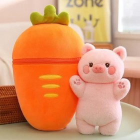 SaruEL Lapin Peluche Jouet Mignon Fraise Cochon Lapin Peluche Animal Kawaii Lapin Peluche Jouet Doux Câlin Oreiller Fille Cad