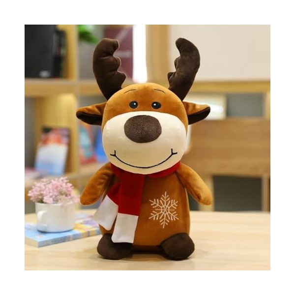 EacTEL Père Noël Mignon Bonhomme de Neige Wapiti Jouets en Peluche décoration de Noël poupée Jouets en Peluche Enfants Cadeau