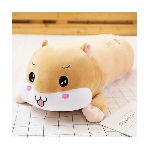 PaMut Oreiller en Peluche Hamster Doux Peluche Mignon Animal Coussin poupée Cadeau d’Anniversaire Enfants Cadeau de Noël 60cm