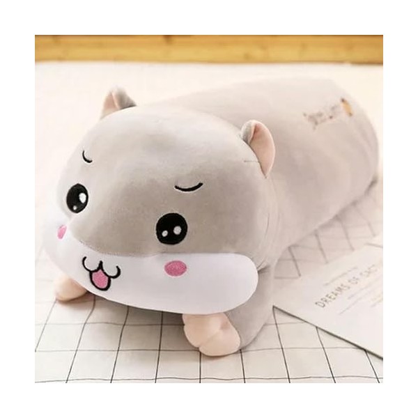 PaMut Oreiller en Peluche Hamster Doux Peluche Mignon Animal Coussin poupée Cadeau d’Anniversaire Enfants Cadeau de Noël 60cm