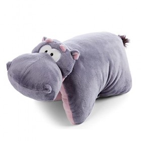 NICI DJ NILBERT Câliner Hippopotame 40x30 cm 2 en 1 Durable pour Filles, Garçons et Bébés – Peluches et Coussins en 1 – Oreil