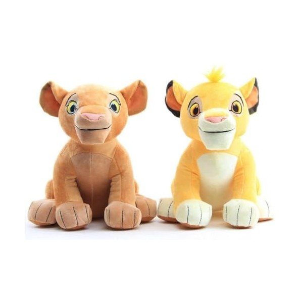 TTSM Simba Nala Lot de 2 jouets en peluche doux Le Roi Lion assis 26 cm