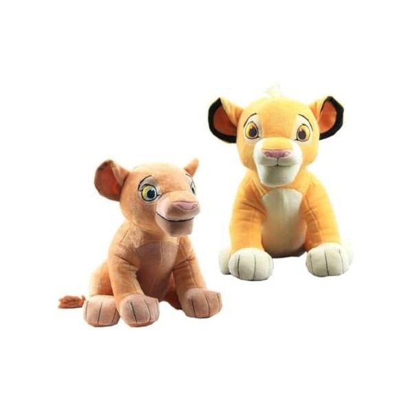 TTSM Simba Nala Lot de 2 jouets en peluche doux Le Roi Lion assis 26 cm