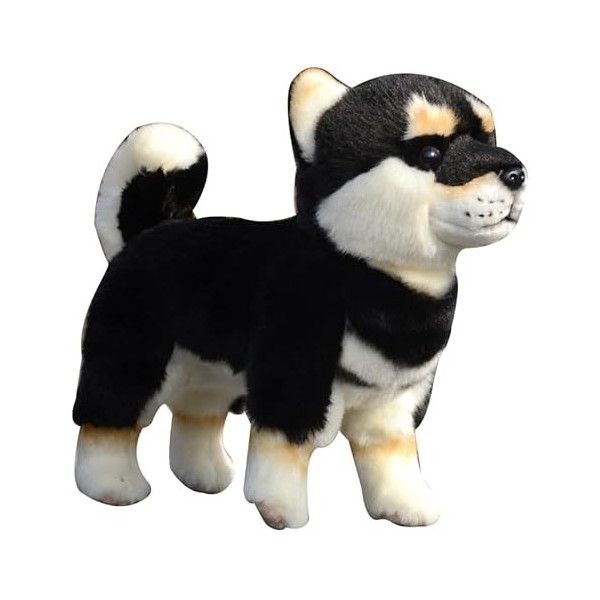 JOEBO Simulation Shiba Inu poupée en Peluche Jouet Mignon Marron Noir Blanc Shiba Inu poupée poupée Animal de Compagnie Compa