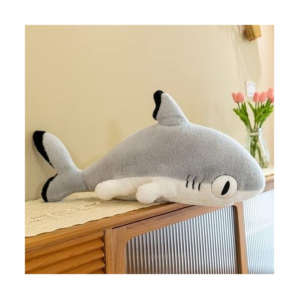 DHESSO 70 cm-110 cm créatif Requin Chat Oreiller en Peluche Mignon poupée Enfants Filles Grand Coussin Doux Chambre décoratio