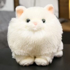 Ermano Animaux empaillés 22 cm Mignon Chat analogique Peluche Jouet Kawaii Poilu Animal Peluche poupée Remplissage Doux Cadea