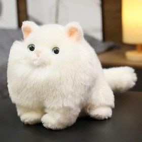 Ermano Animaux empaillés 22 cm Mignon Chat analogique Peluche Jouet Kawaii Poilu Animal Peluche poupée Remplissage Doux Cadea