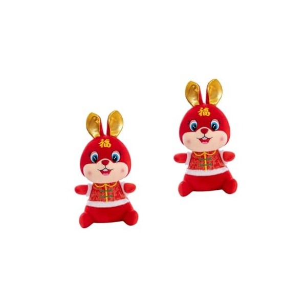 Toyvian 4 Pièces Bouton Tang Costume Lapin Jouet De Poupée De Lapin en Peluche Jouet De Mascotte danimal en Peluche Peluches