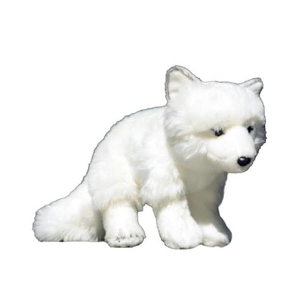 JOEBO Simulation de Renard Blanc en Peluche, poupée de Renard Arctique, Ornement Animal Doux et Mignon, Cadeau danniversaire