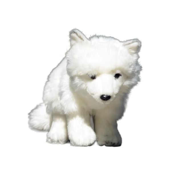 JOEBO Simulation de Renard Blanc en Peluche, poupée de Renard Arctique, Ornement Animal Doux et Mignon, Cadeau danniversaire