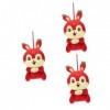 Toyvian 3 Pièces Nourriture pour Faire Courir Le Lapin Cadeau De Nouvel an 2023 Mascotte De Lapin Peluche Lapin Figurines De 