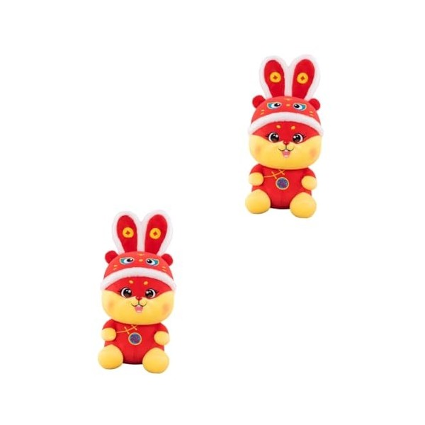 Totority 2 Pièces Poupée De Lapin Jouets en Peluche Poupées De Lapin du Zodiaque Mini Animaux Jouets en Peluche Lapin en Pelu