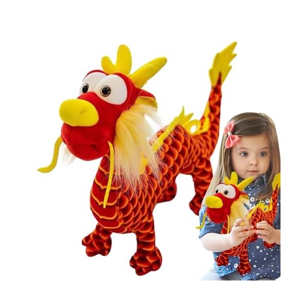 itrimaka Jouet en Peluche Dragon, Poupées en Peluche Dragon du Zodiaque Chinois De 13,78 Pouces, Cadeaux De Jouets en Peluche